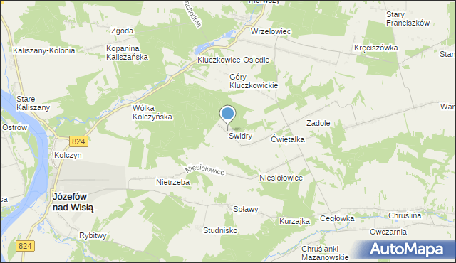 mapa Świdry, Świdry gmina Opole Lubelskie na mapie Targeo